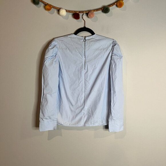 Sandro blue Aster Puffer Sleeve embroidered blouse - Picture 5 of 5